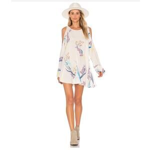 Free People Revolve Clear Skies Floral Tunic Cream Dress